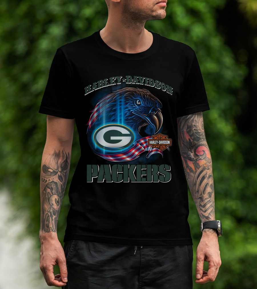 Harley Davidson Green Bay Packers Eagle T-Shirt
