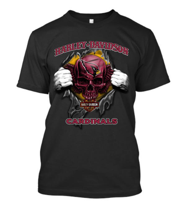 Harley Davidson Arizona Cardinals Skull Nfl T-Shirt