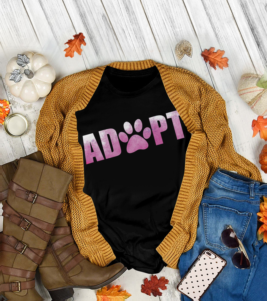 ADOPT A Pet IN NEED WITH Paw Prints T-Shirt