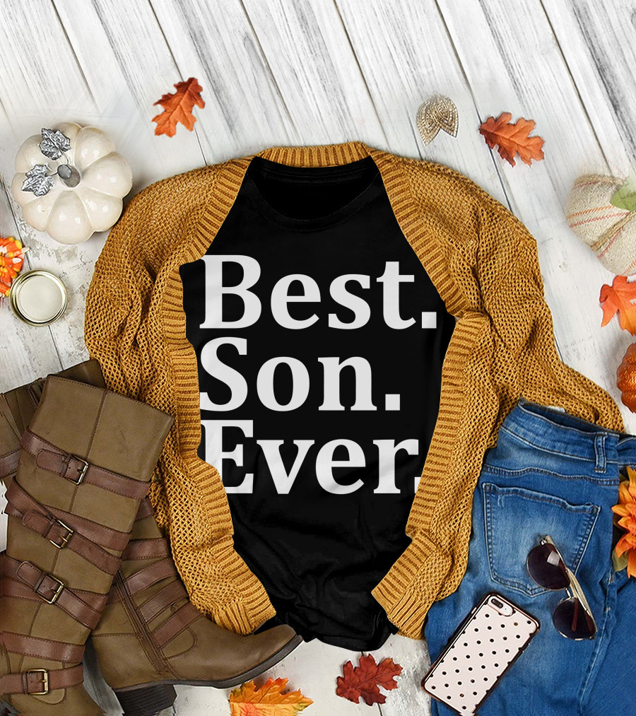 Best Son Ever Bold Typographic T-Shirt