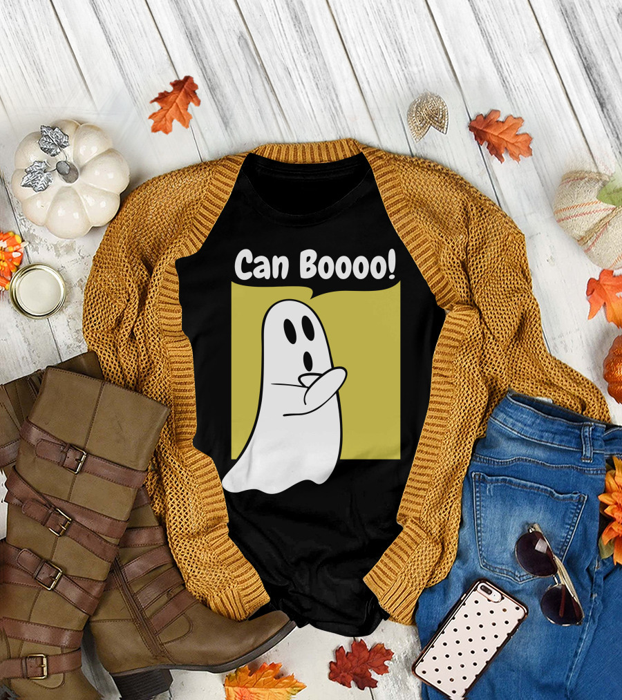 Can Boooo Ghost with Spooky Expressions T-Shirt