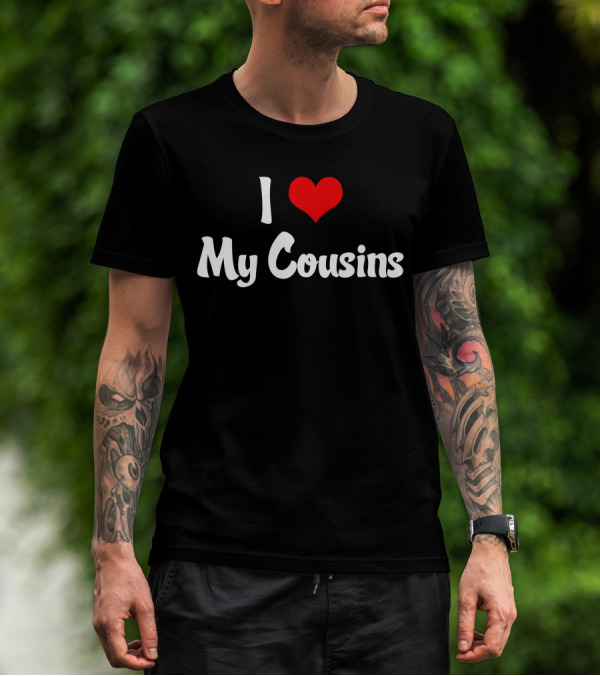 I Heart My Cousins Bold Red Love T-Shirt
