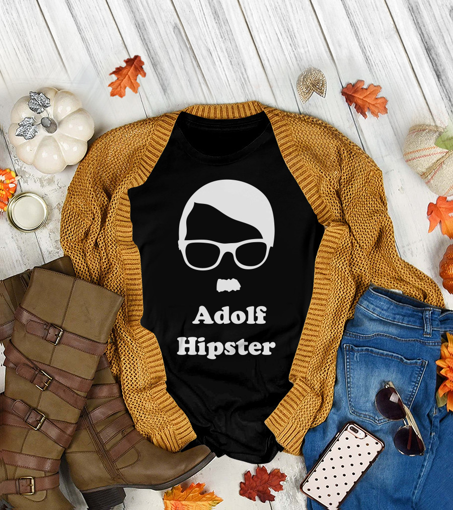 Adolf Hipster Glasses Mustache Hair T-Shirt