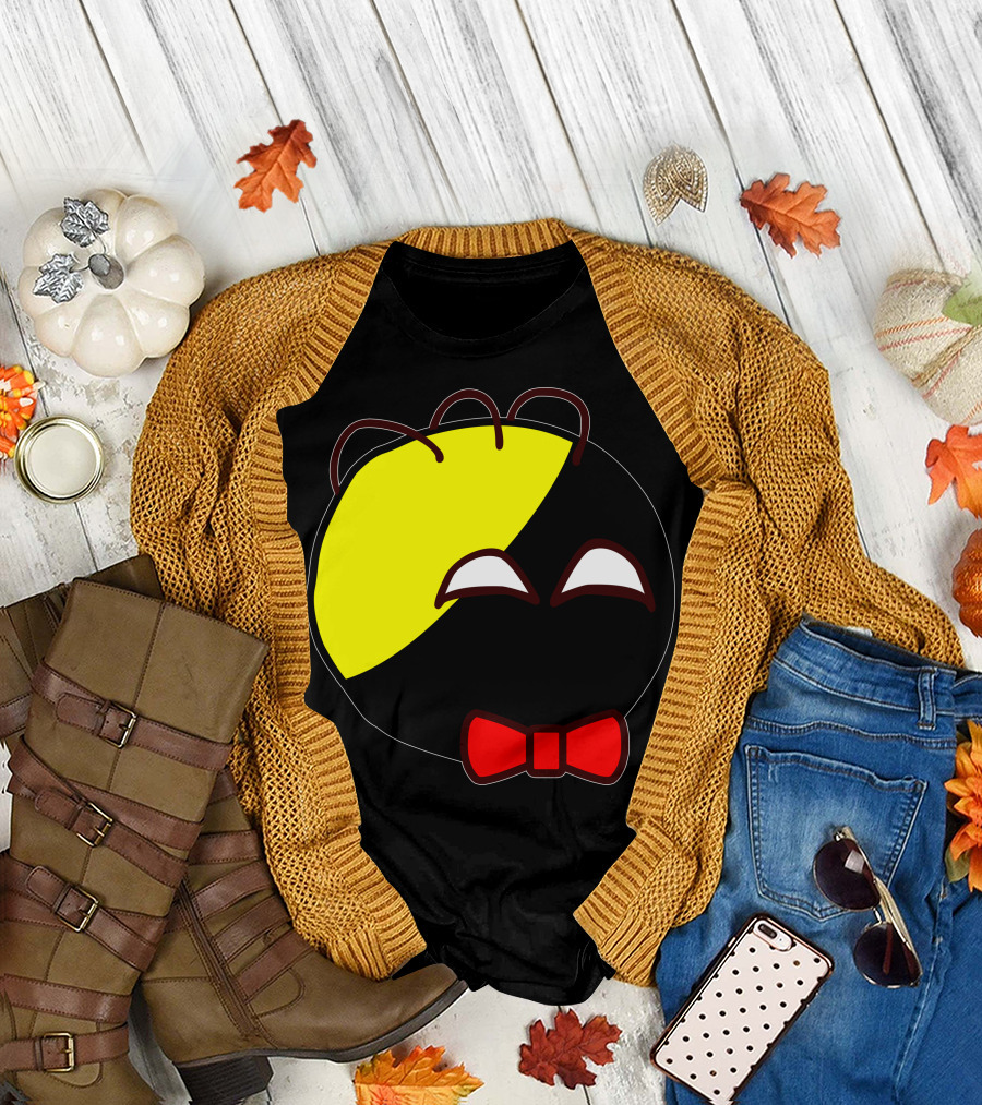 Anarchyball Ancap With Red Bow Tie Sticker Tucker Cartoon Face T-Shirt