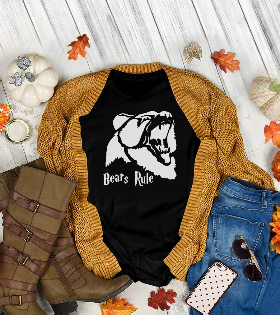 Bears Rule Roaring Bear Face T-Shirt