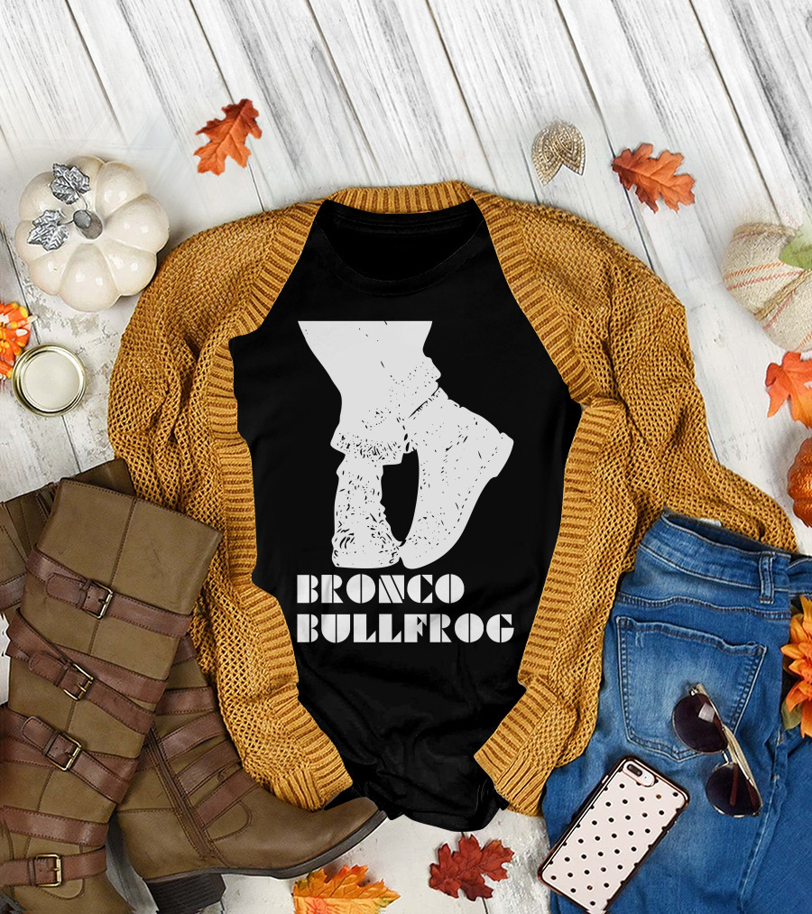Bronco Bullfrog Classic British Cult Film Fashion Footwear T-Shirt