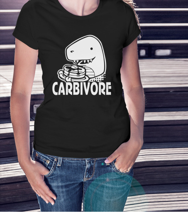 Dinosaur Carbivore Eating Pancakes T-Shirt