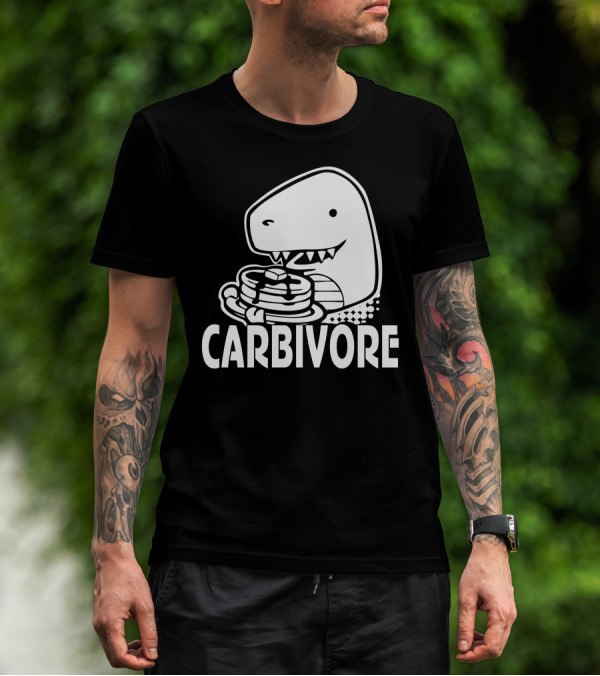 Dinosaur Carbivore Eating Pancakes T-Shirt