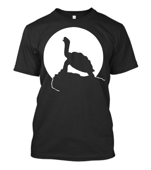 Howling Turtle Silhouette With Full Moon Background T-Shirt