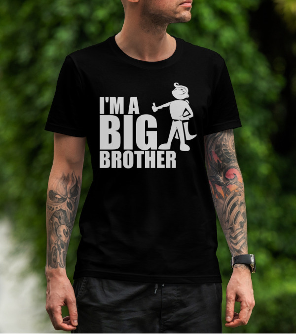 I'M A BIG BROTHER Cartoon Character Thumbs Up T-Shirt
