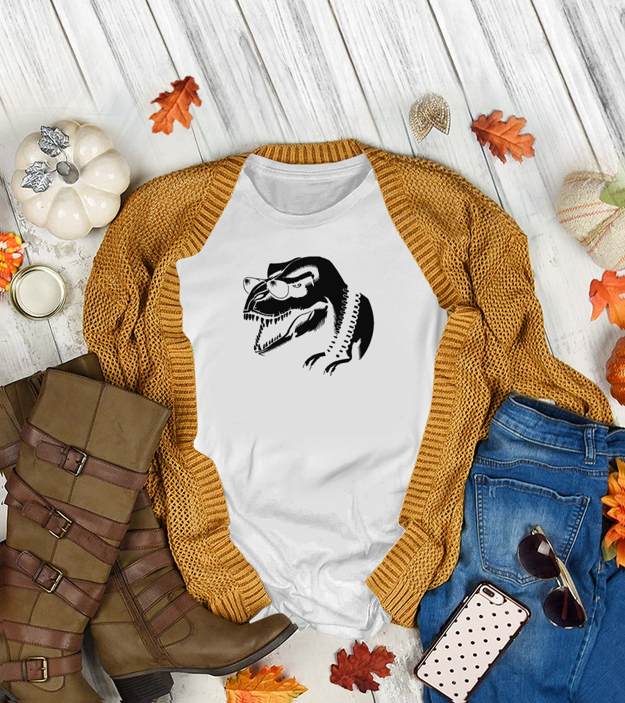 Licenses To Carry Small Arms Dinosaur Sunglasses Zipper T-Shirt