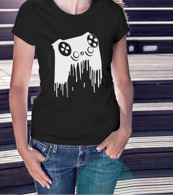 PlayStation Controller Melting Drip T-Shirt