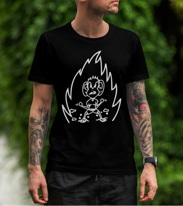 Power Up Monkey Super Saiyan Aura Character T-Shirt