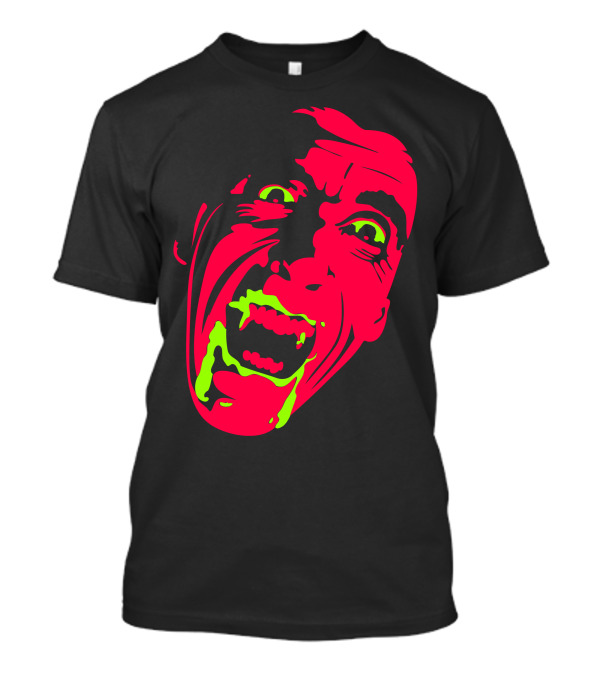 Prince Of Darkness Dracula Neon Horror Face T-Shirt