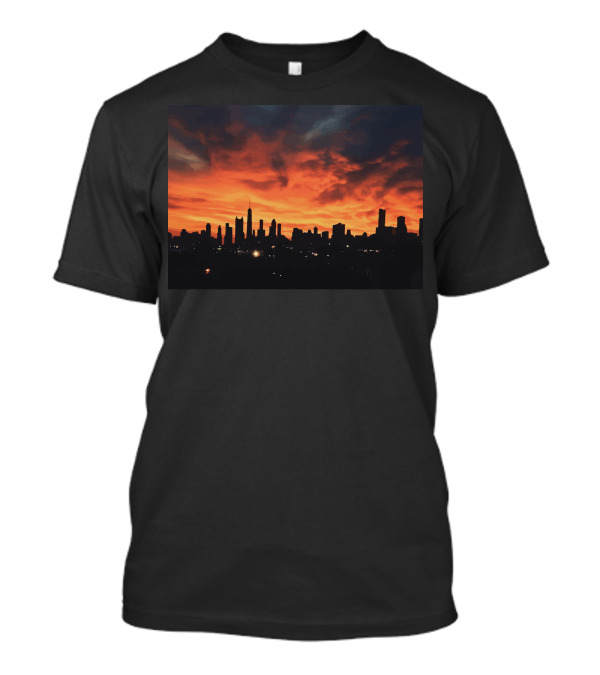 Skyline Sunset Explosion Urban Horizon T-Shirt