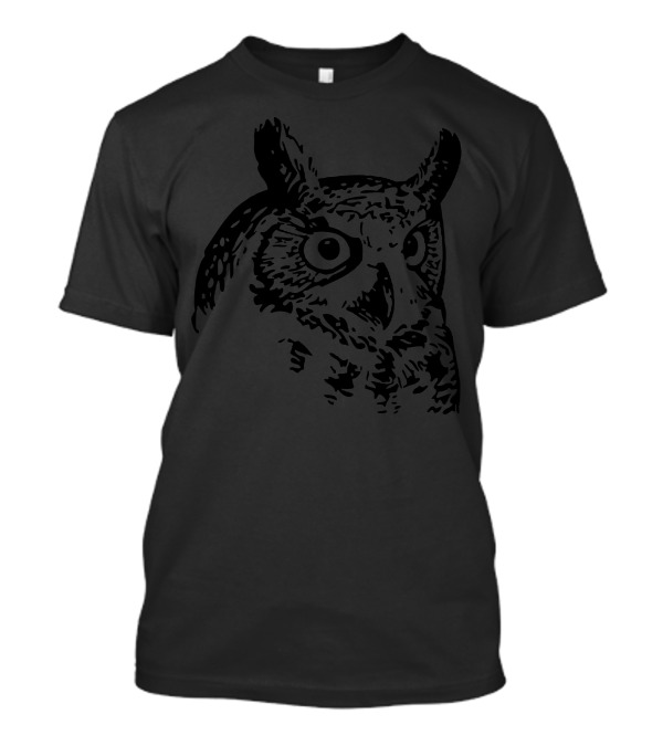 Vintage Owl Etching Dark Silhouette Classic T-Shirt