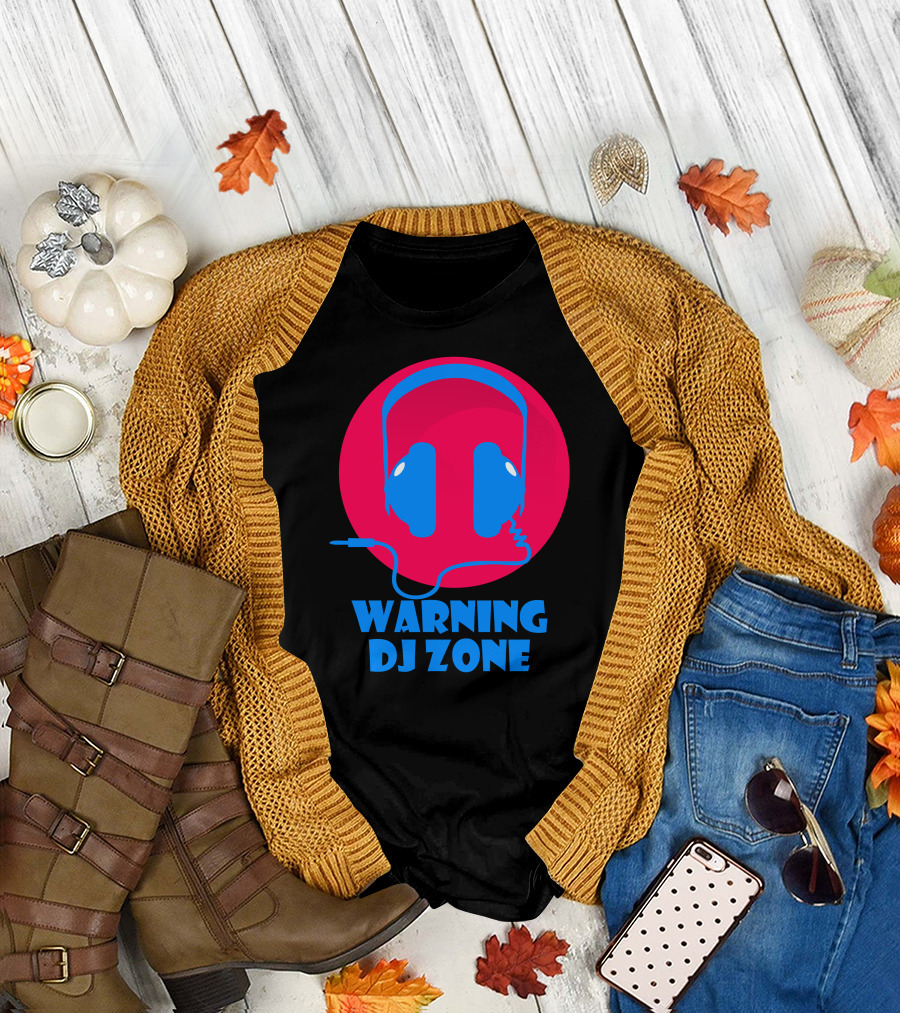 WARNING DJ ZONE Headphones Icon T-Shirt