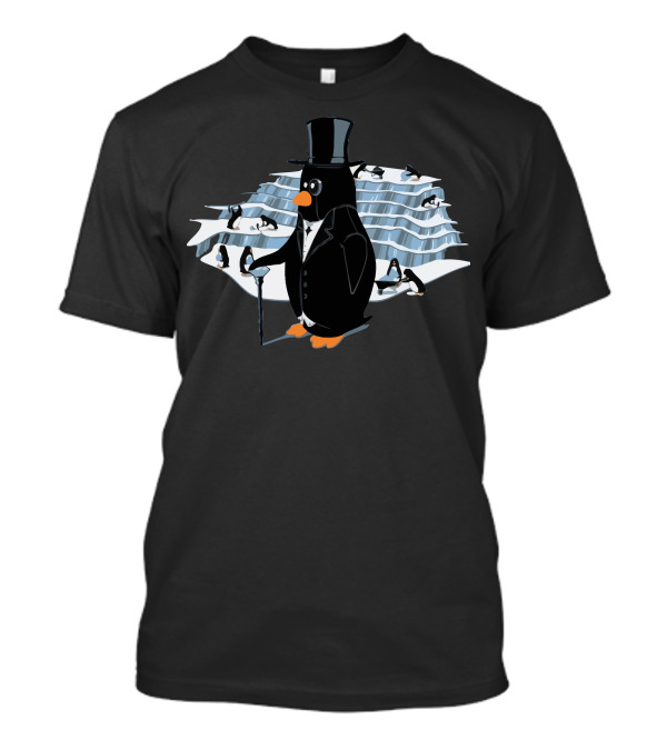 Penguin Tycoon Overlooking Glacial Kingdom T-Shirt