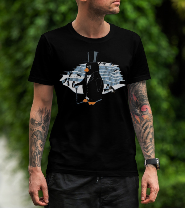 Penguin Tycoon Overlooking Glacial Kingdom T-Shirt