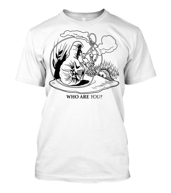Caterpillar And Alice Who Are You Question With Hookah Scene T-Shirt