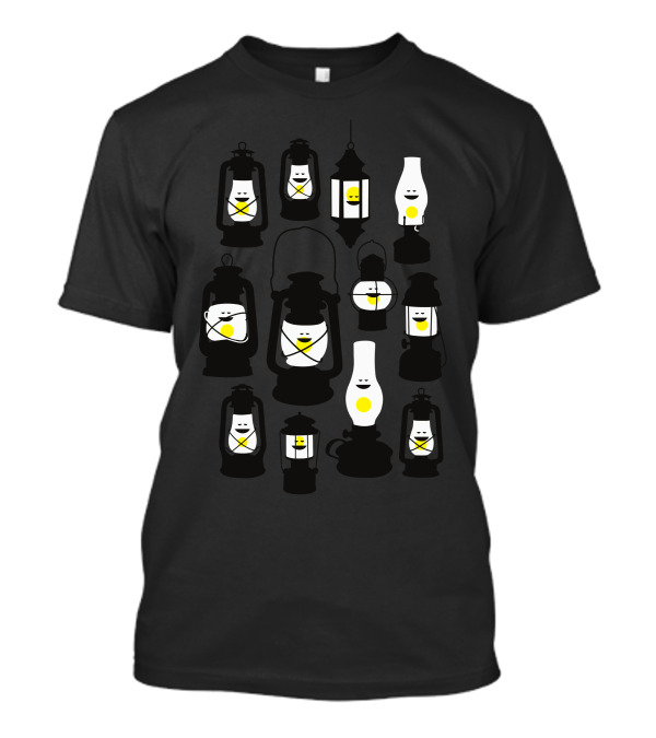Happy Lanterns Faces With Smiling Light Bulbs T-Shirt