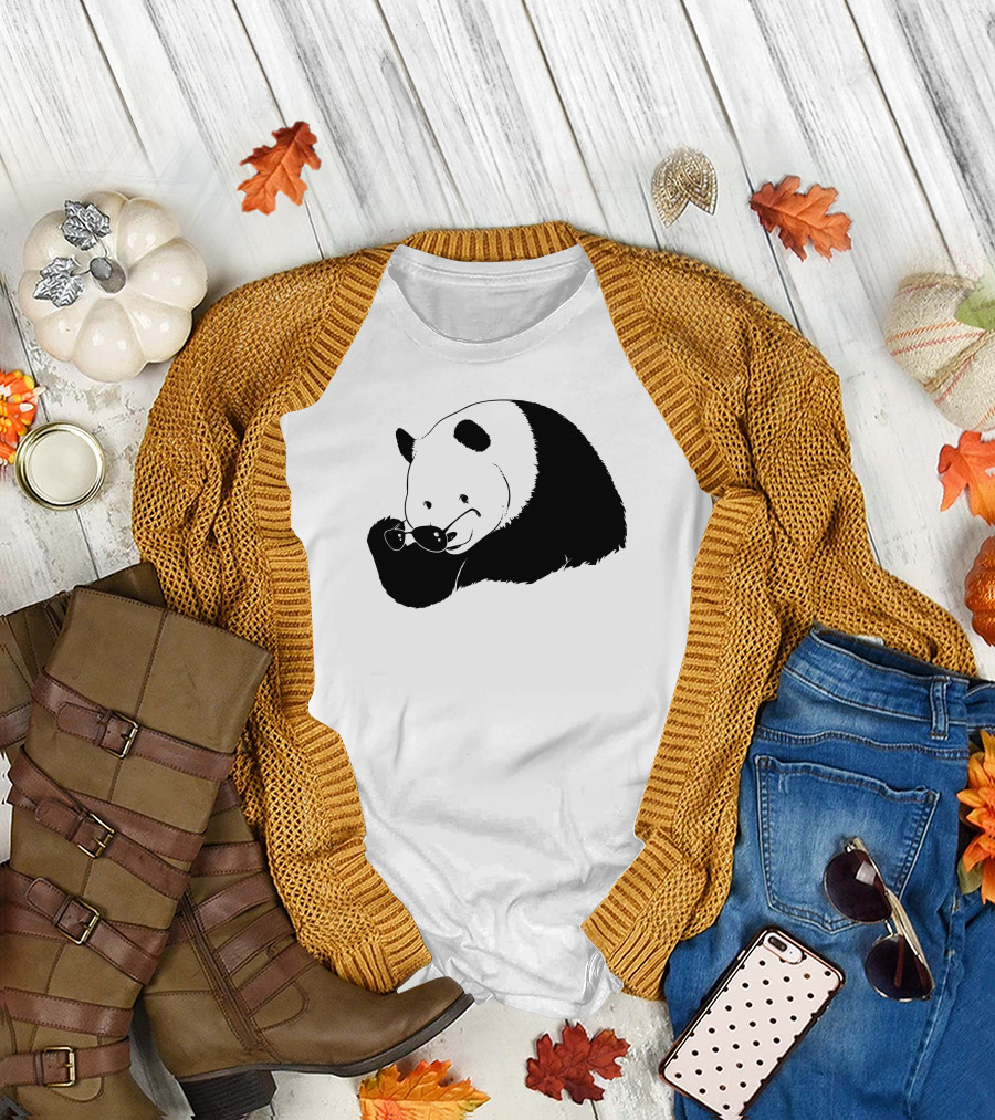 Panda with Sunglasses Playfully Posing T-Shirt