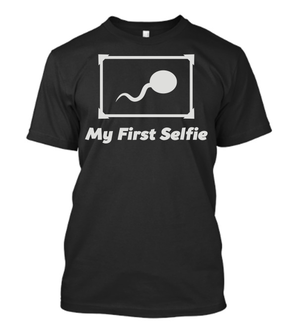 My First Selfie Sperm Joke Retro Frame T-Shirt