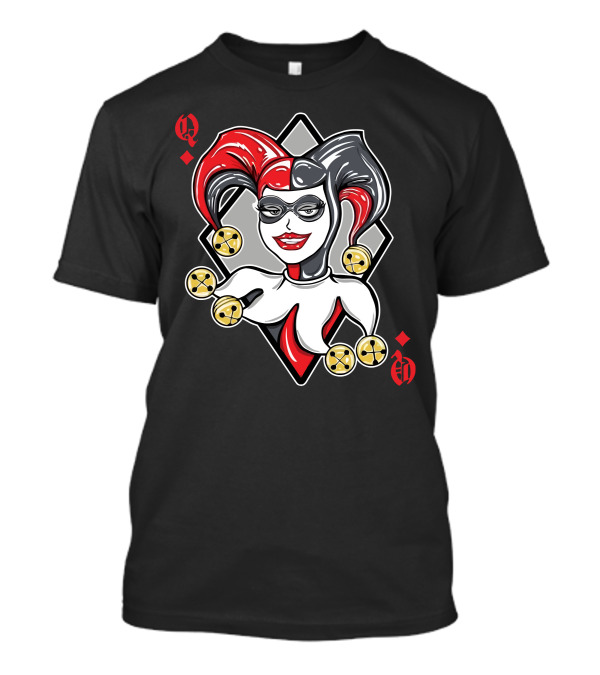 Quinn Of Diamonds Harley Jester Playing Card T-Shirt