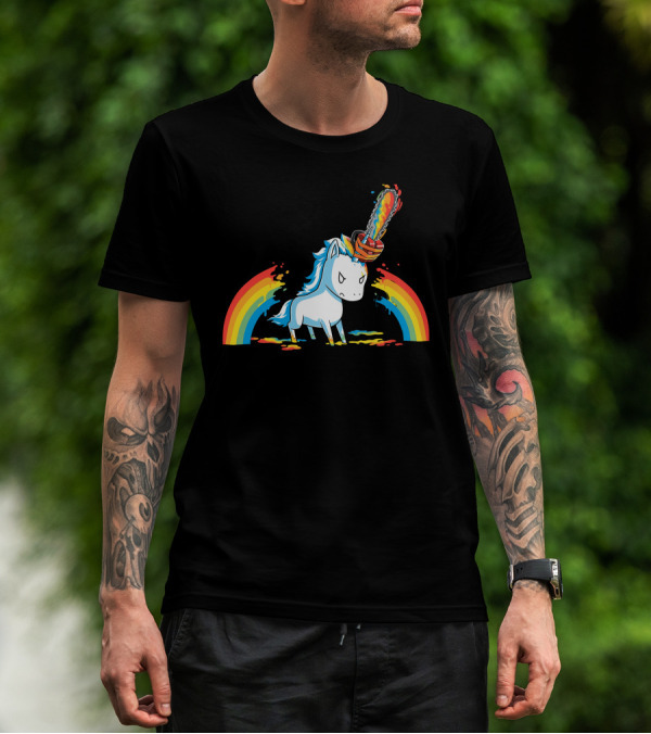 Rainbow Chainsaw Unicorn Massacre T-Shirt