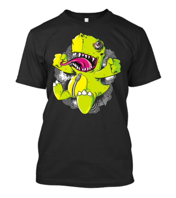 Rawrr Dinosaur Creature Cartoon With Zipper And Claws T-Shirt