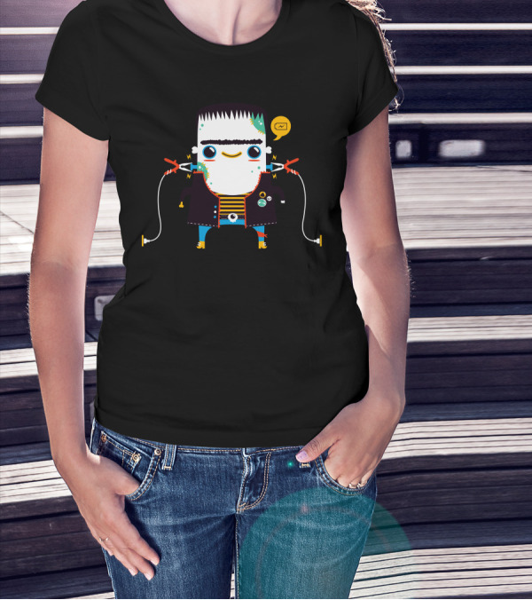 Frankenstein Rechargeable Monster Chat Mood T-Shirt
