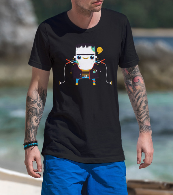 Frankenstein Rechargeable Monster Chat Mood T-Shirt