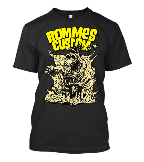 ROMMES CUSTOM SHOP Hot Rod Cartoon T-Shirt
