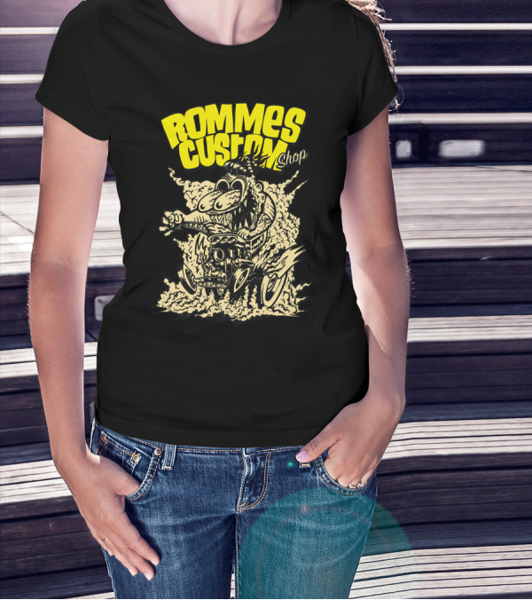 ROMMES CUSTOM SHOP Hot Rod Cartoon T-Shirt