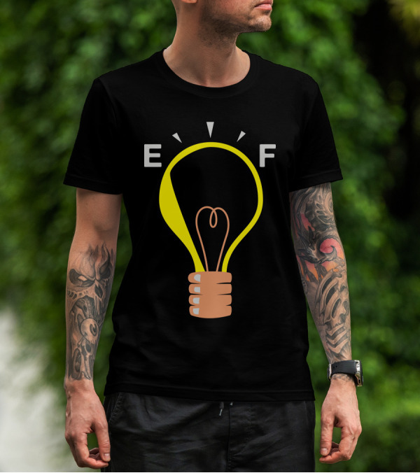 E F Empty Fuel Lightbulb Idea Concept T-Shirt