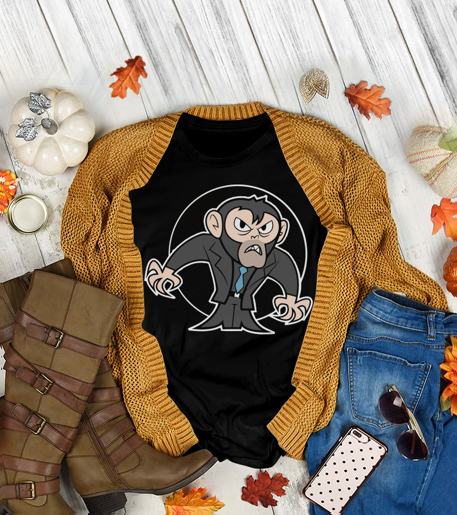 See You In Ten Years Angry Cartoon Monkey in Suit with Blue Tie T-Shirt