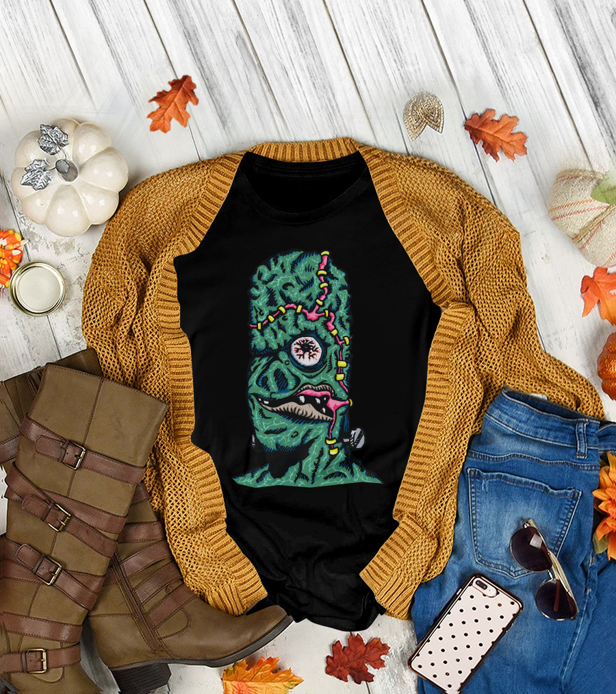 Aarghenstein Creature with Stitching and Eye in Cartoon T-Shirt