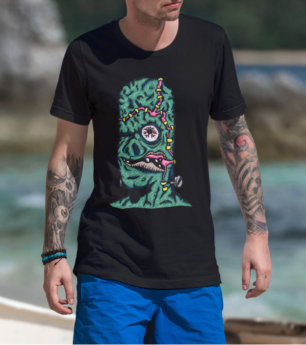 Aarghenstein Creature With Stitching And Eye In Cartoon T-Shirt