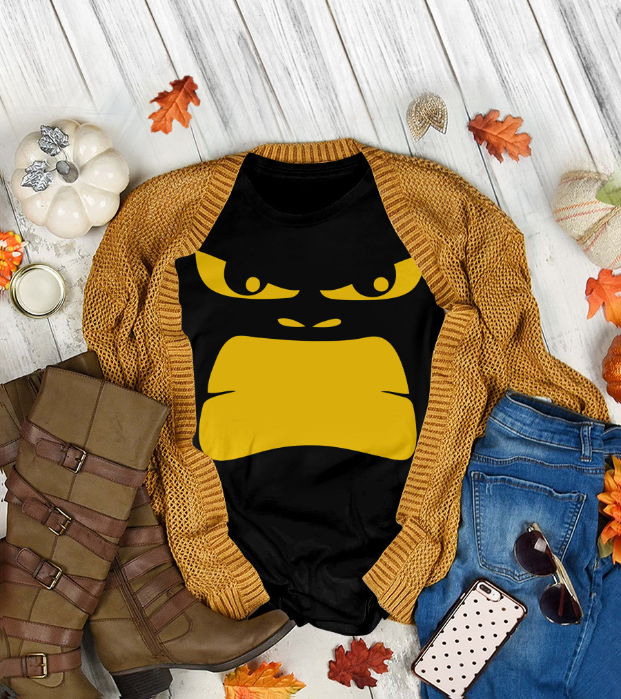 Angry Gorilla Face Bold Yellow Eyes and Mouth T-Shirt