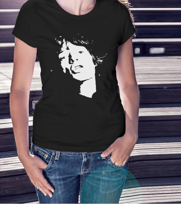 Mick Jagger Iconic Black And White Profile T-Shirt