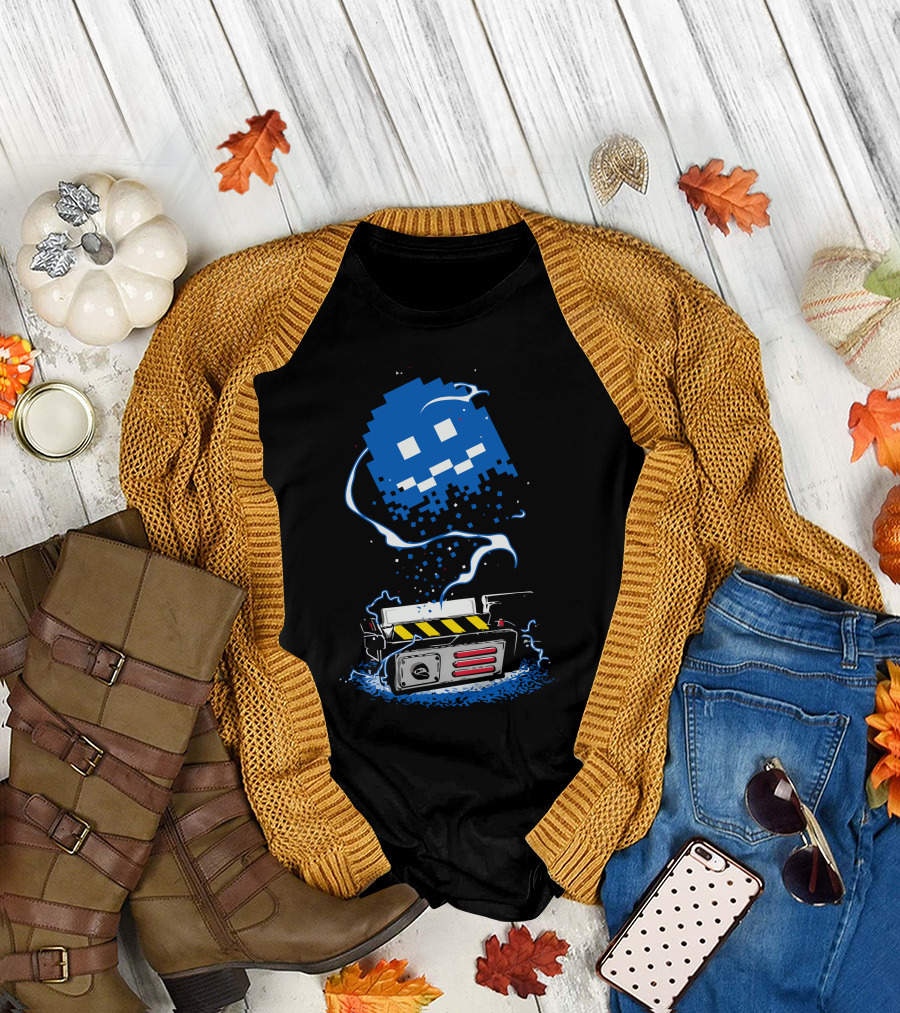 Pac-Man Ghostbuster Trap Pixel Ghost Caught T-Shirt