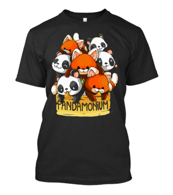 Pandamonium Cartoon Pandas And Red Pandas In A Bucket T-Shirt