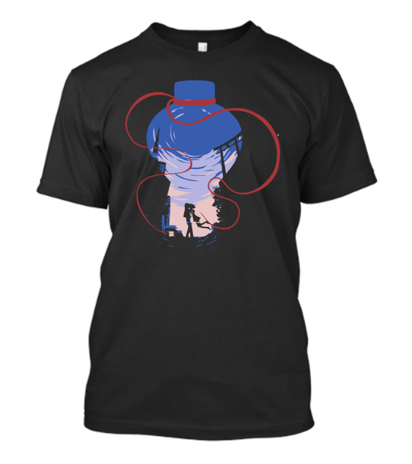 Red String Of Fate Japanese Urban Night Scene T-Shirt