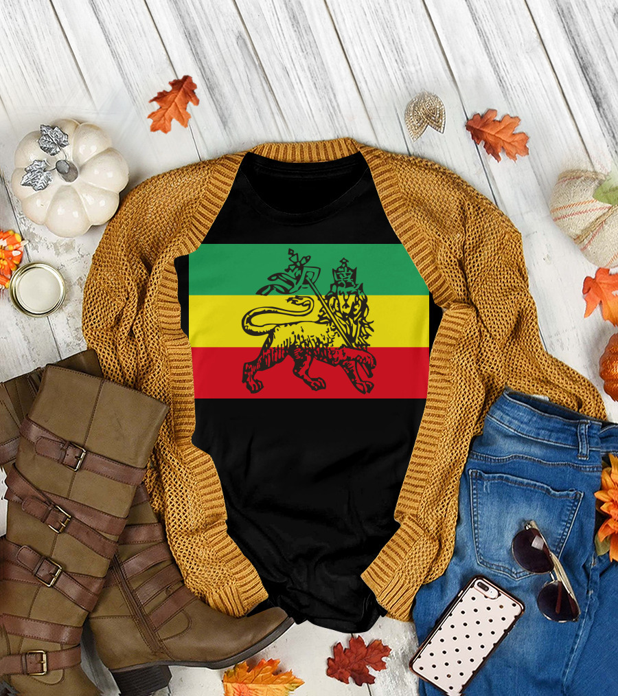 Ethiopia Reggae Rasta Lion of Judah Flag T-Shirt