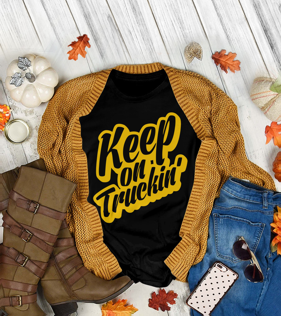 Keep On Truckin Robert Crumb Style Vintage Retro 1970s Lettering T-Shirt