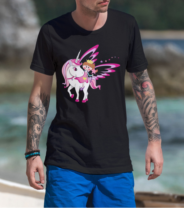 Let's Go My Little Unicorn With Princess And Magical Wings T-Shirt