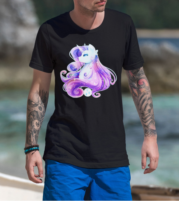 Shining Beautiful Unicorn With Colorful Flowing Mane And Sparkling Accents T-Shirt