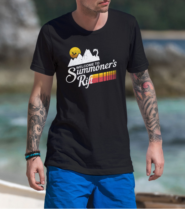 Welcome To Summoner's Rift Retro Mountain Sunset T-Shirt
