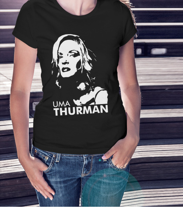 UMA THURMAN Pop Culture Icon Stencil T-Shirt