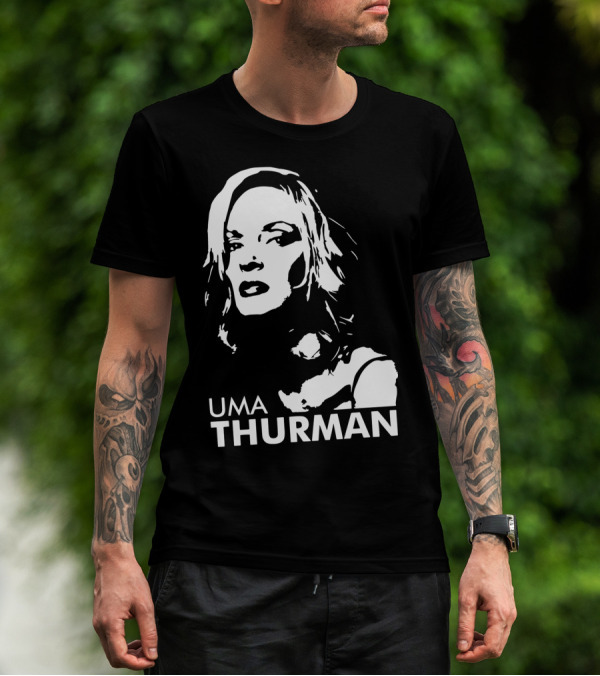 UMA THURMAN Pop Culture Icon Stencil T-Shirt